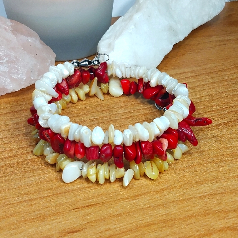Coral wrap bracelet